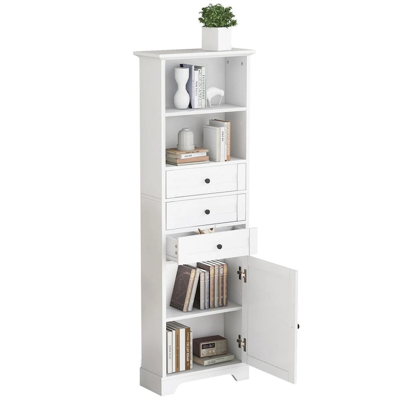68-inch Freestanding Bathroom Cabinet with 3 Drawers and Adjustable Shelves – MDF