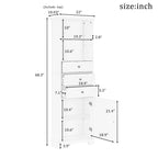 68-inch Freestanding Bathroom Cabinet with 3 Drawers and Adjustable Shelves – MDF