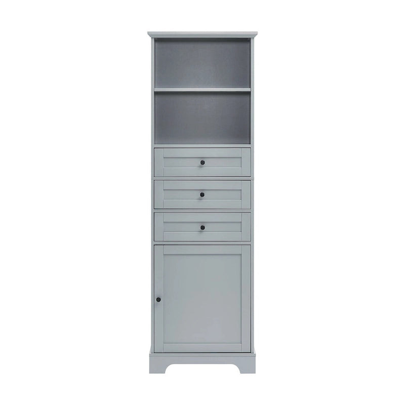 68-inch Freestanding Bathroom Cabinet with 3 Drawers and Adjustable Shelves – MDF