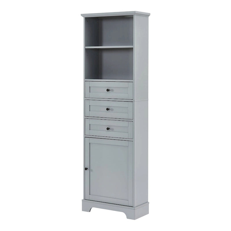 68-inch Freestanding Bathroom Cabinet with 3 Drawers and Adjustable Shelves – MDF