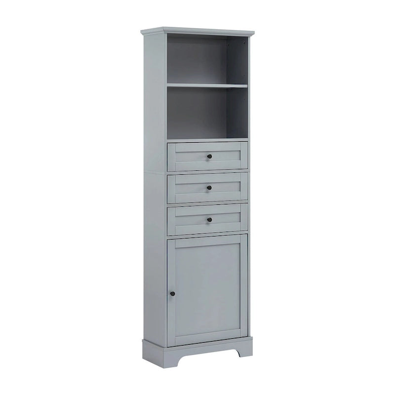 68-inch Freestanding Bathroom Cabinet with 3 Drawers and Adjustable Shelves – MDF