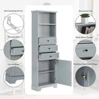 68-inch Freestanding Bathroom Cabinet with 3 Drawers and Adjustable Shelves – MDF
