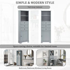 68-inch Freestanding Bathroom Cabinet with 3 Drawers and Adjustable Shelves – MDF