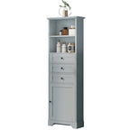 68-inch Freestanding Bathroom Cabinet with 3 Drawers and Adjustable Shelves – MDF