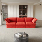 Modular Velvet Sofa – 3 or 4 Seat, Removable Covers, Pine Wood Frame