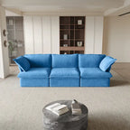 Modular Velvet Sofa – 3 or 4 Seat, Removable Covers, Pine Wood Frame