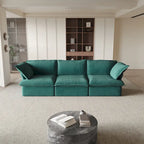 Modular Velvet Sofa – 3 or 4 Seat, Removable Covers, Pine Wood Frame