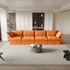 Modular Velvet Sofa – 3 or 4 Seat, Removable Covers, Pine Wood Frame