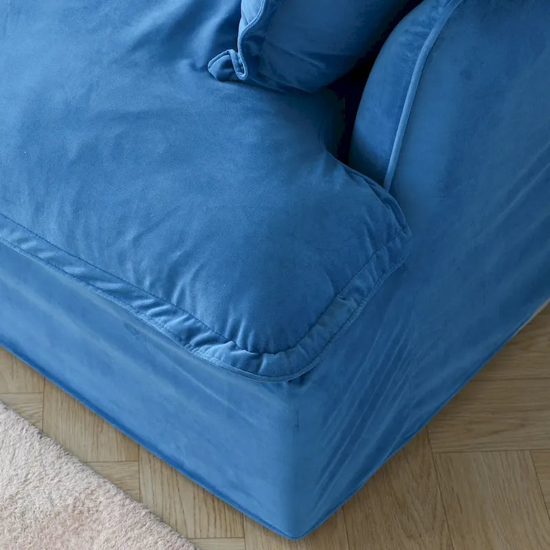 Modular Velvet Sofa – 3 or 4 Seat, Removable Covers, Pine Wood Frame