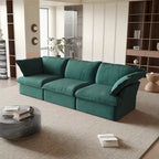 Modular Velvet Sofa – 3 or 4 Seat, Removable Covers, Pine Wood Frame