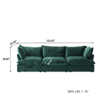 Modular Velvet Sofa – 3 or 4 Seat, Removable Covers, Pine Wood Frame