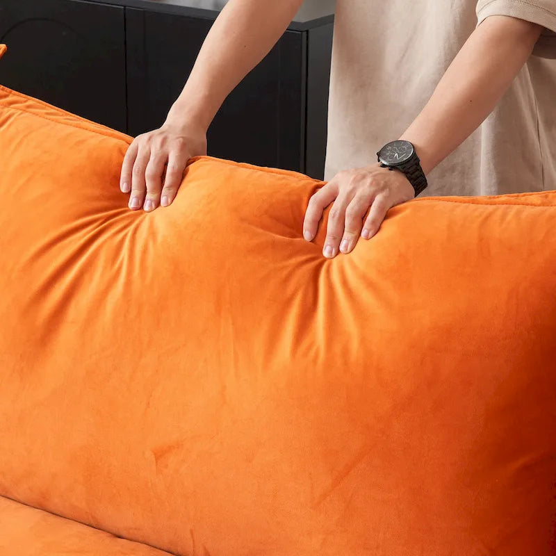 Modular Velvet Sofa – 3 or 4 Seat, Removable Covers, Pine Wood Frame