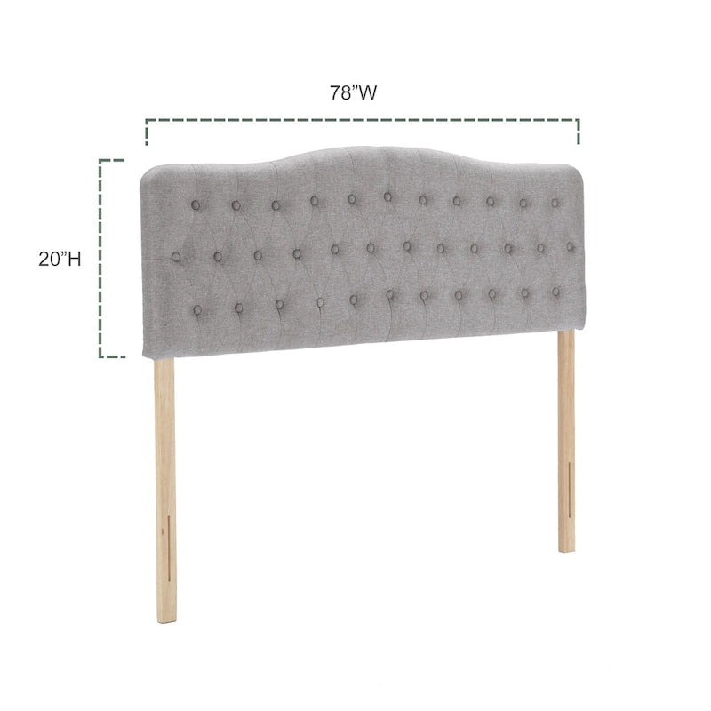 Linen Upholstered Headboard with Adjustable Height – Diamond Tufted, 38.5–51.2 in Height Range