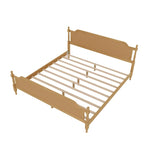 Rattan Platform Bed Frame with Headboard & Footboard – No Box Spring Needed, Queen or King