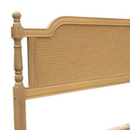 Rattan Platform Bed Frame with Headboard & Footboard – No Box Spring Needed, Queen or King