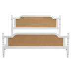 Rattan Platform Bed Frame with Headboard & Footboard – No Box Spring Needed, Queen or King