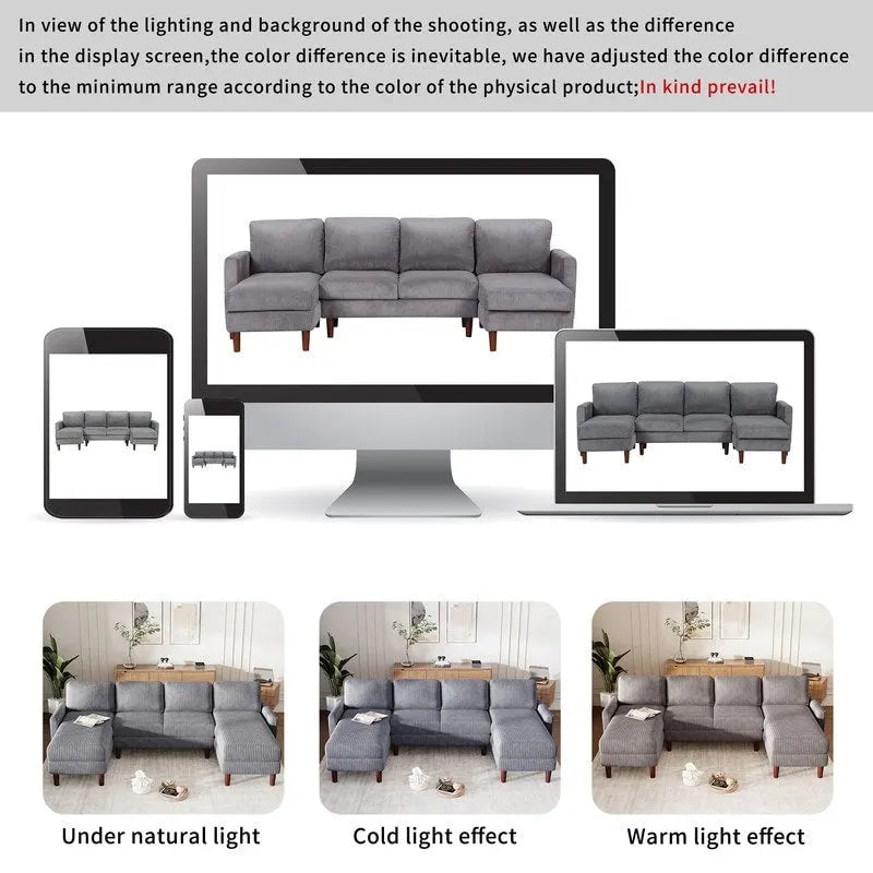 U-Shaped Cushion Modular Sofa for Living Rooms and Spacious Spaces