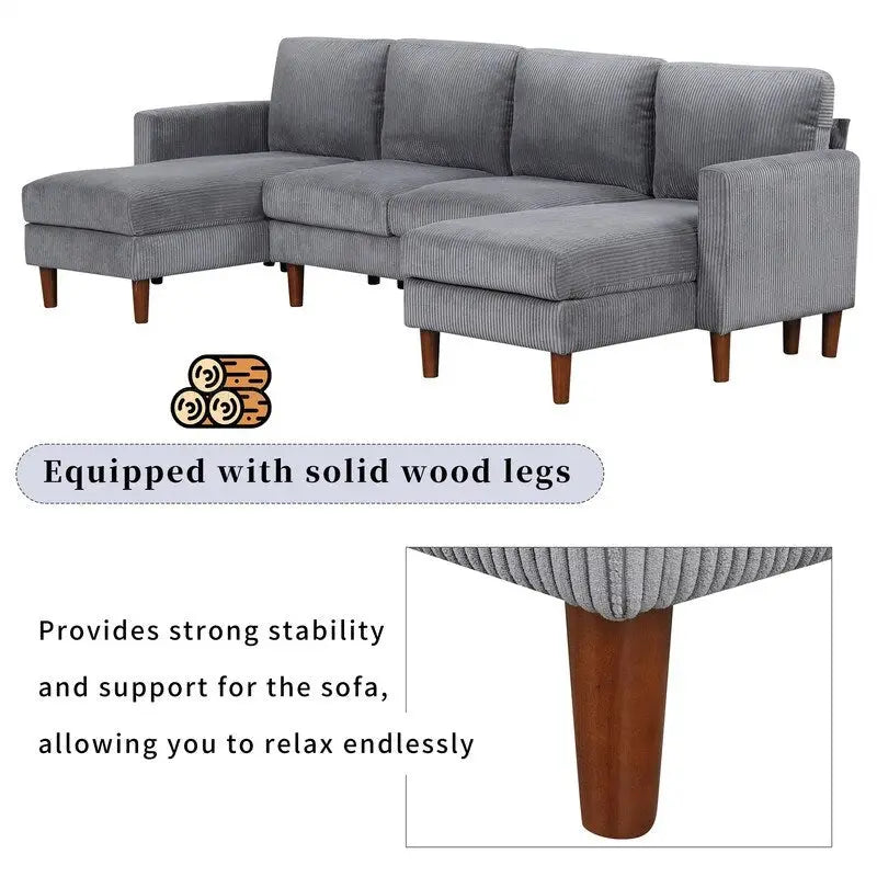 U-Shaped Cushion Modular Sofa for Living Rooms and Spacious Spaces