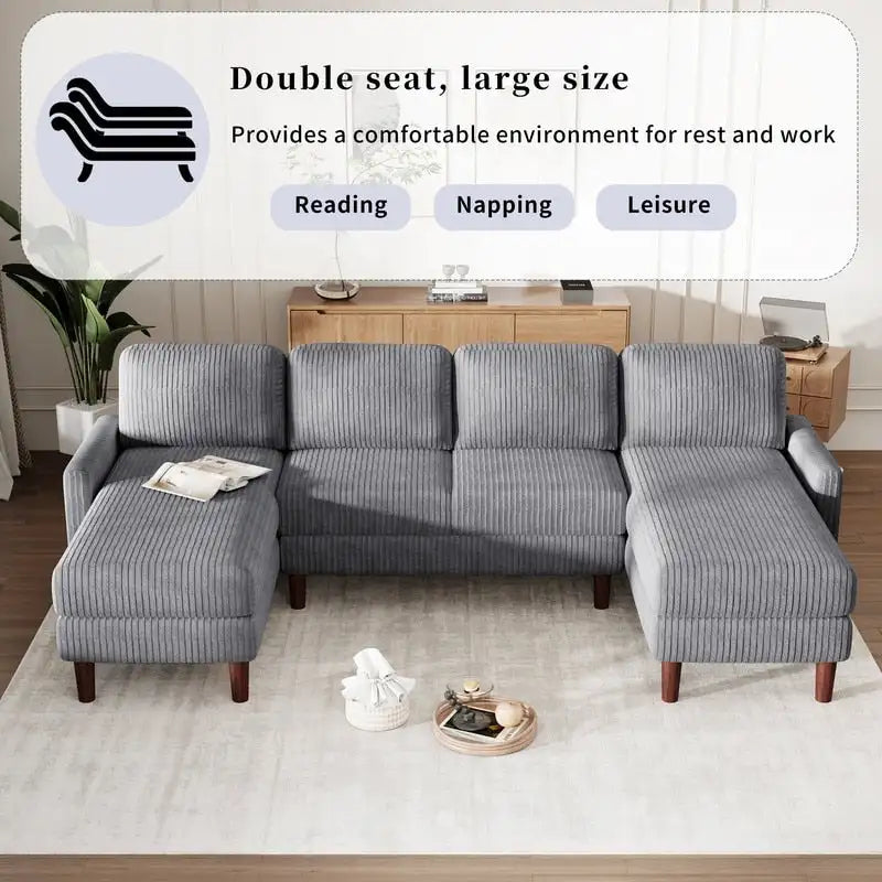 U-Shaped Cushion Modular Sofa for Living Rooms and Spacious Spaces