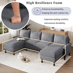 U-Shaped Cushion Modular Sofa for Living Rooms and Spacious Spaces