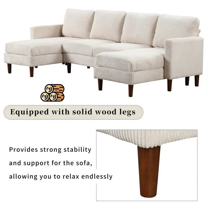 U-Shaped Cushion Modular Sofa for Living Rooms and Spacious Spaces